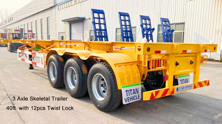 3 Axle 40ft Skeletal Container Trailer for Sale in Madagascar