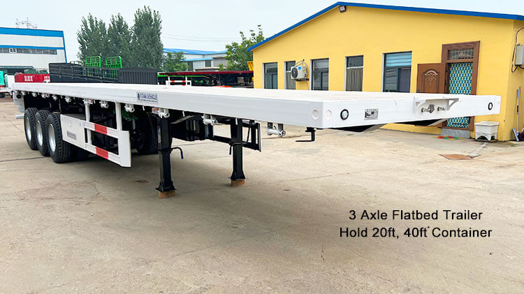 3 Axle 60ton Flat Bed Semi Trailer for Sale in Madagascar