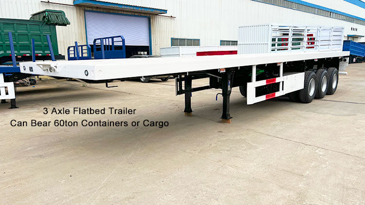 3 Axle 60ton Flat Bed Semi Trailer for Sale in Madagascar