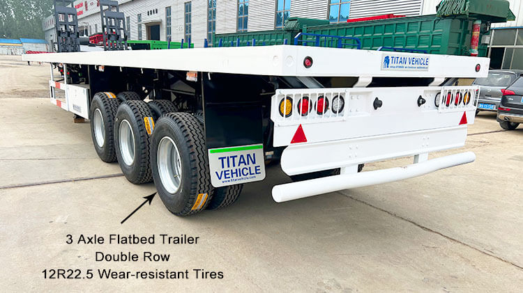 3 Axle 60ton Flat Bed Semi Trailer for Sale in Madagascar