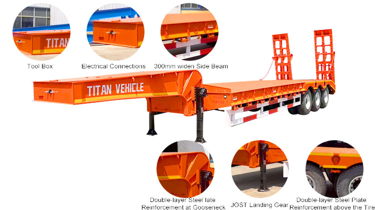 60Ton 3 Axle Lowbed Trailer Truck for Sale in Madagascar