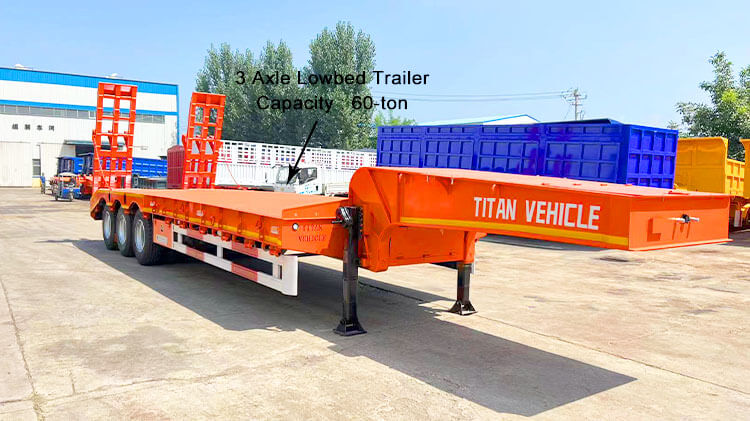 60Ton 3 Axle Lowbed Trailer Truck for Sale in Madagascar