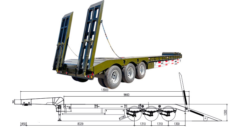 3 Axle Low Bed Semi Trailer - Low Loader for Sale Price in Madagascar