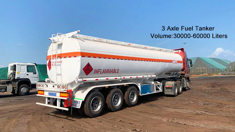30000-60000 Liters Diesel Petrol Gasoline Tanker Trailers for Sale in Madagascar