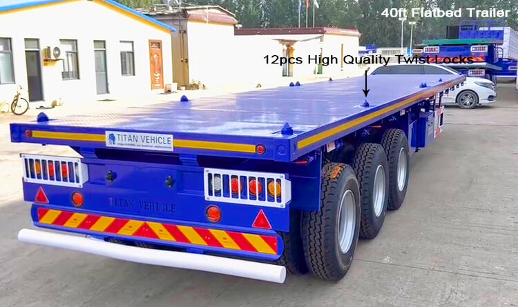 Flat Bed Semi Trailer | 40 Feet Flatbed Semi Trailer for Sale in Madagascar